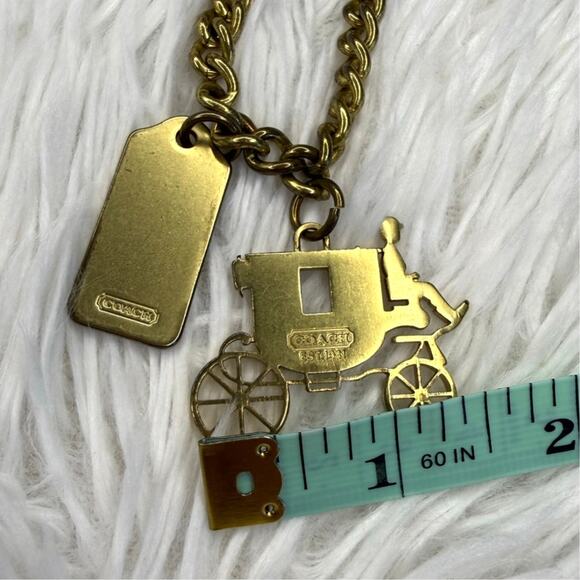 Vintage COACH y2k Carriage Brass Hangtag Bag Charm Key Fob - Picture 3 of 4